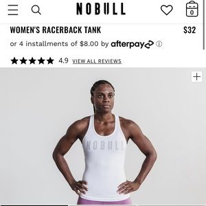 Nobull white racerback tank